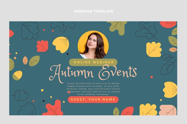 Free Vector flat autumn webinar template