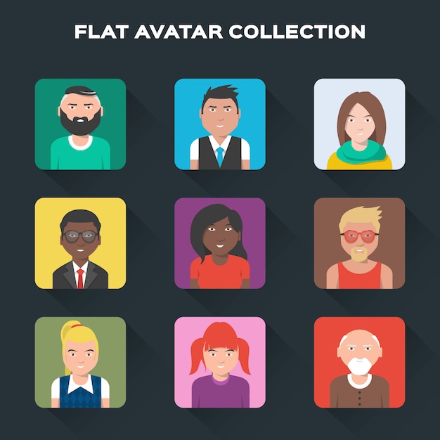 Free Vector flat avatar collection