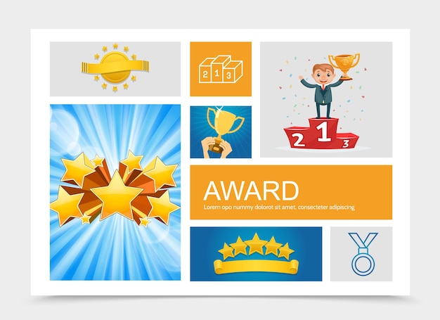 Free Vector flat awards composition 