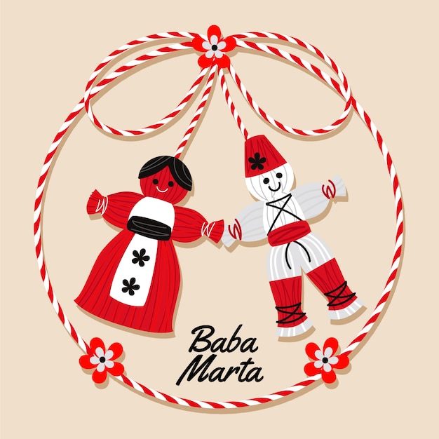 Free vector flat baba marta illustration