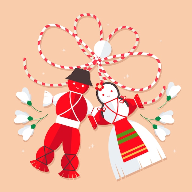 Free Vector flat baba marta illustration