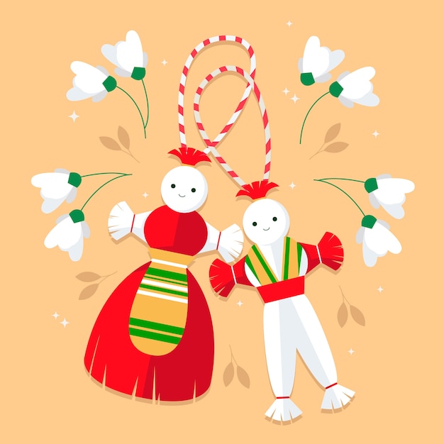 Free Vector flat baba marta illustration