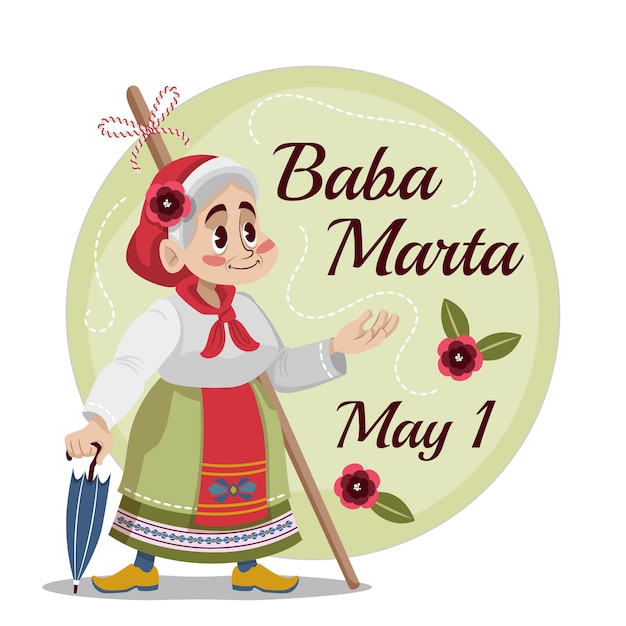 Flat baba marta illustration