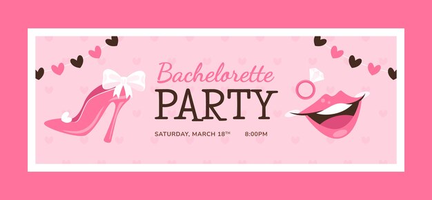 Flat bachelorette party social media cover template