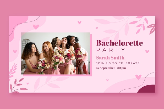 Flat bachelorette party social media post template