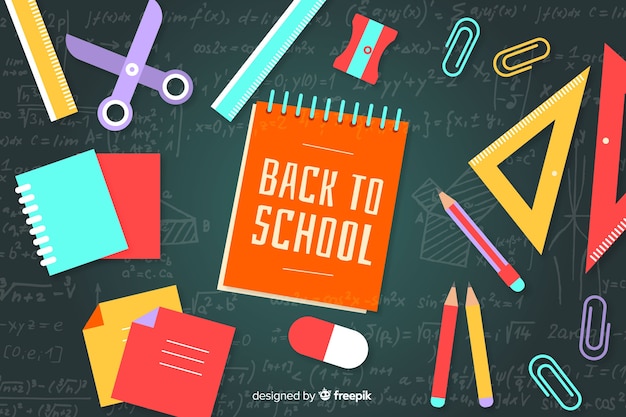 Flat back to school background