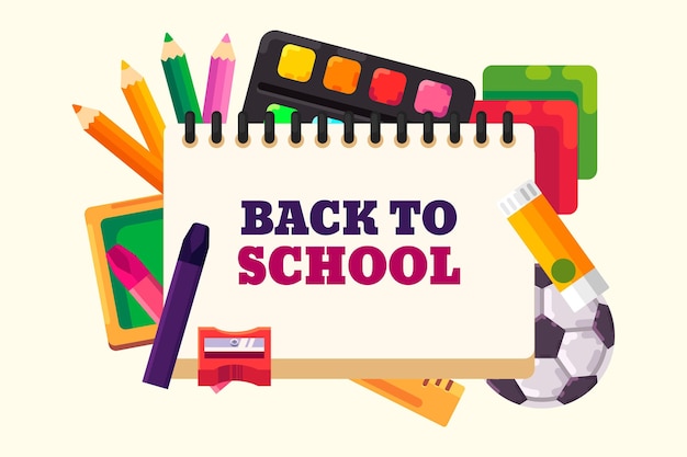 Flat back to school background