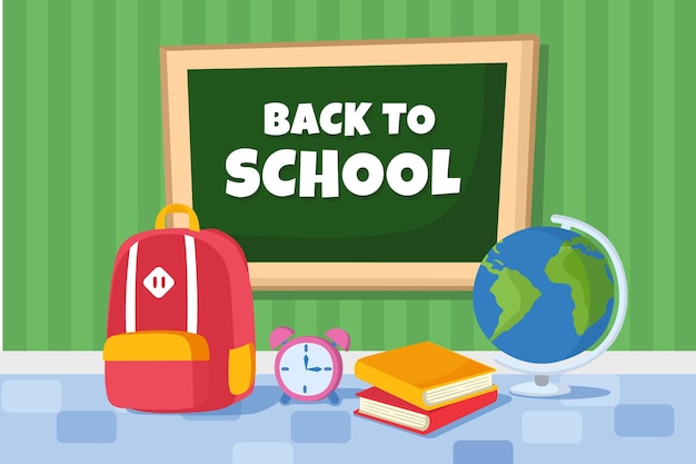 Flat back to school background