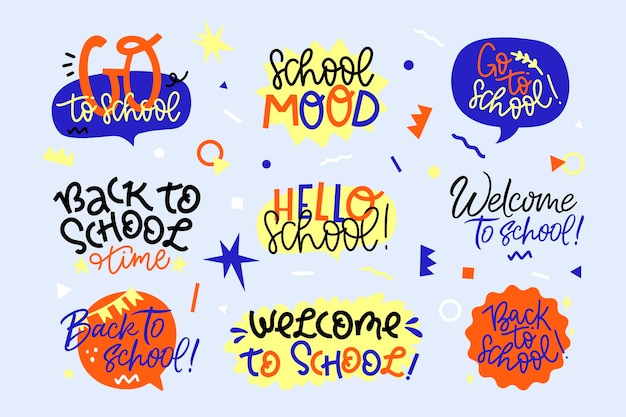 Free Vector flat back to school badges collection