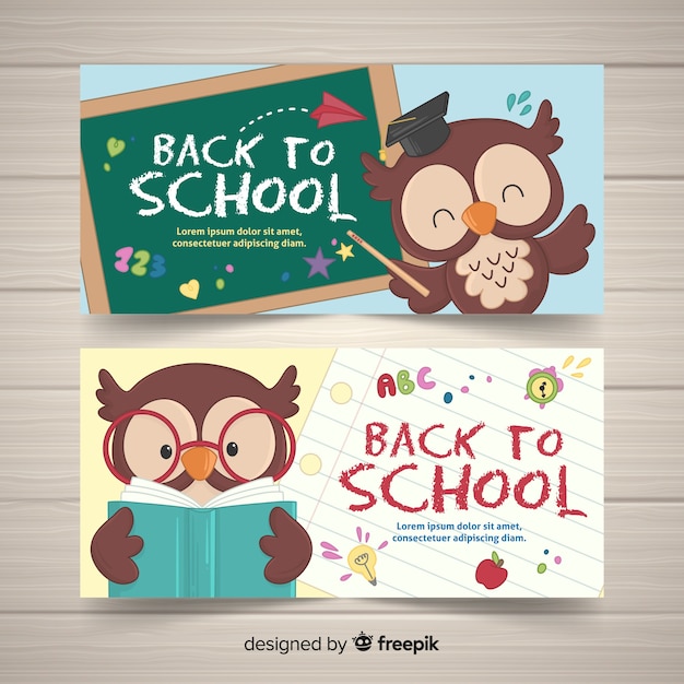 Free Vector flat back to school banners