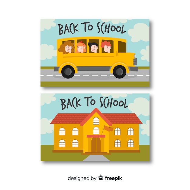 Free Vector flat back to school banners