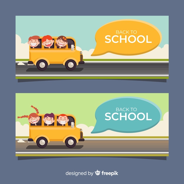 Free Vector flat back to school banners