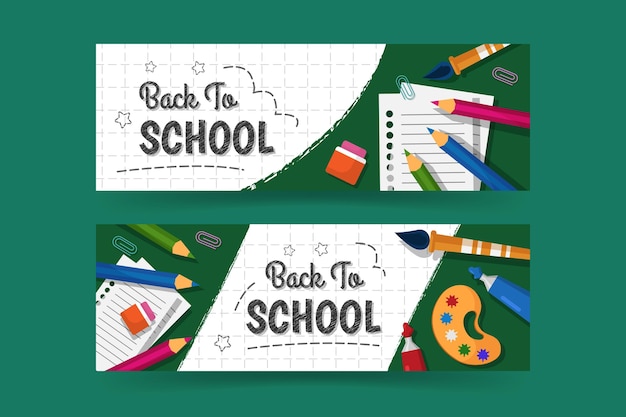 Flat back to school banners