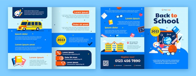 Flat back to school brochure template