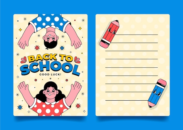 Flat back to school card template