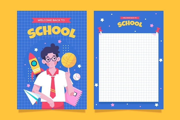 Flat back to school card template