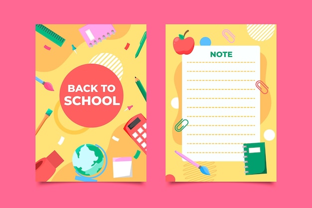 Flat back to school card template