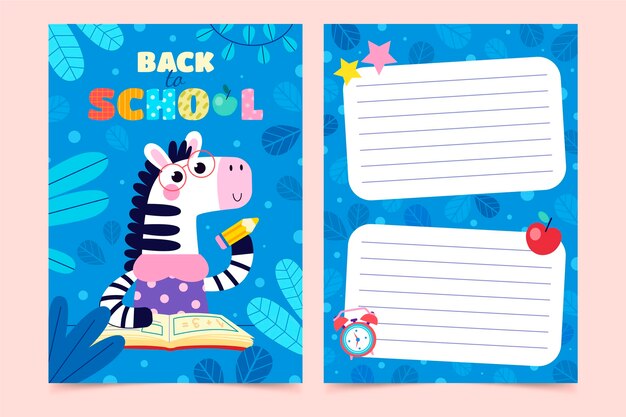 Flat back to school card template