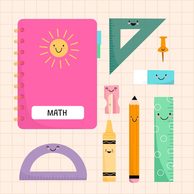 Free Vector flat back to school elements collection