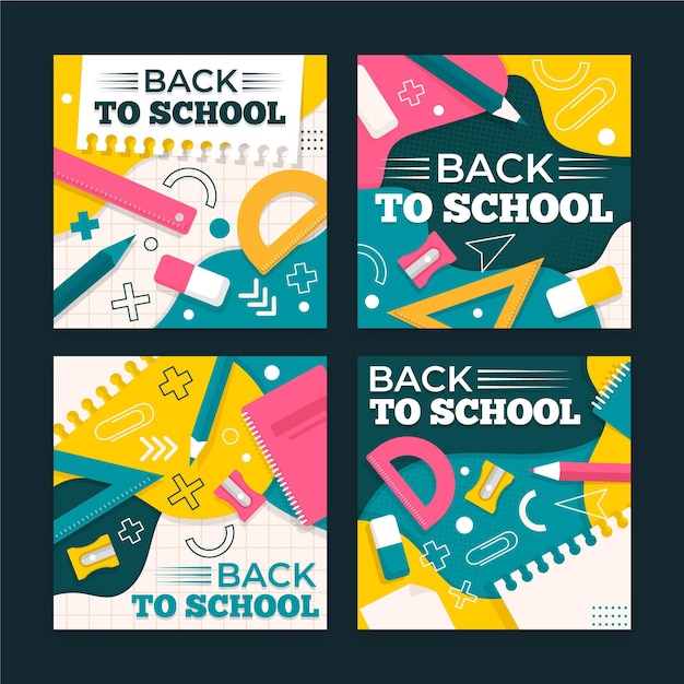 Flat back to school instagram posts