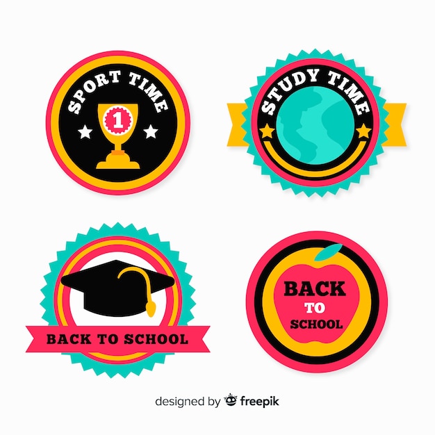 Flat back to school label collection