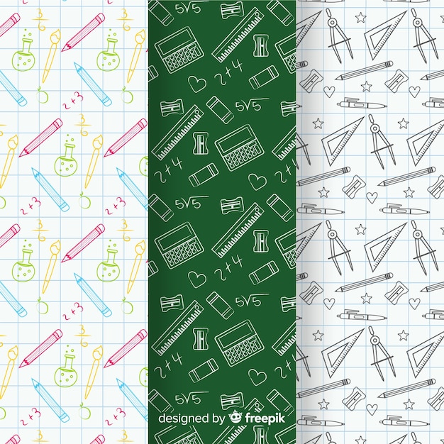 Flat back to school pattern collection