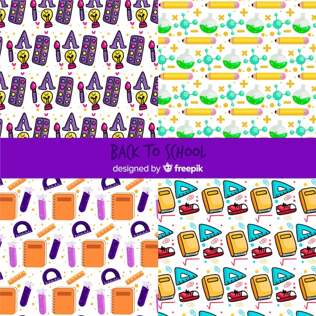 Free vector flat back to school pattern collection