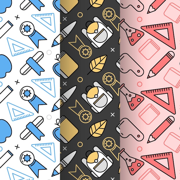 Free Vector flat back to school pattern collection