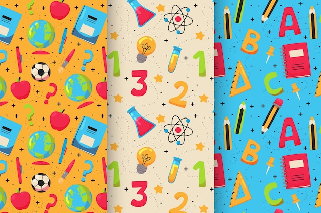 Flat back to school pattern design