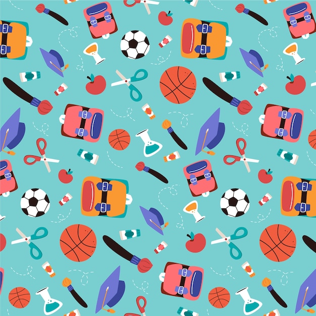 Free Vector flat back to school pattern design