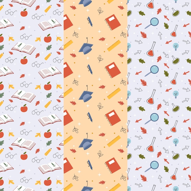 Flat back to school pattern design