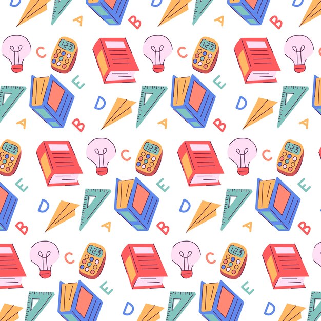 Flat back to school pattern design