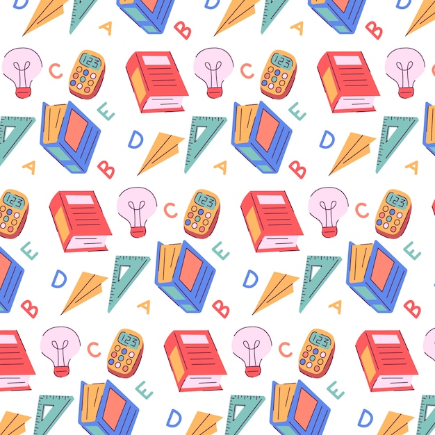 Flat back to school pattern design