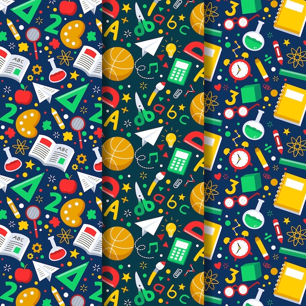 Flat back to school pattern design