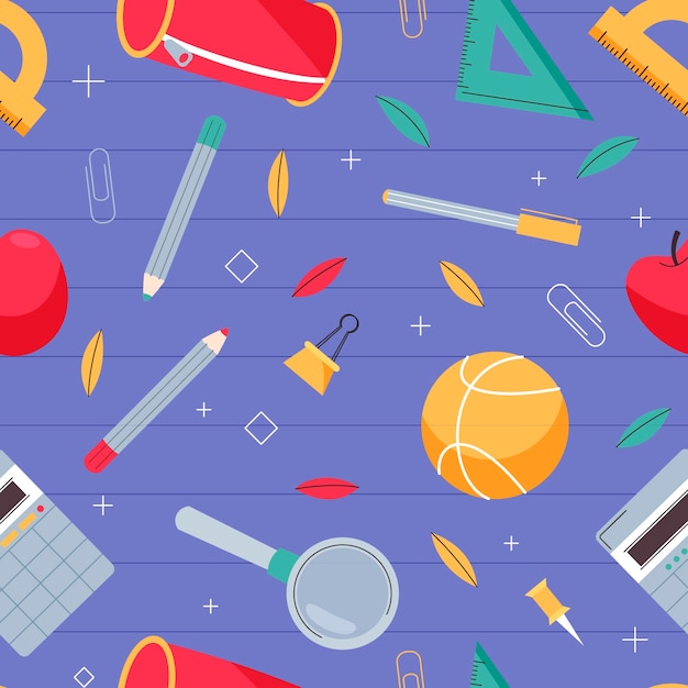 Flat back to school pattern design