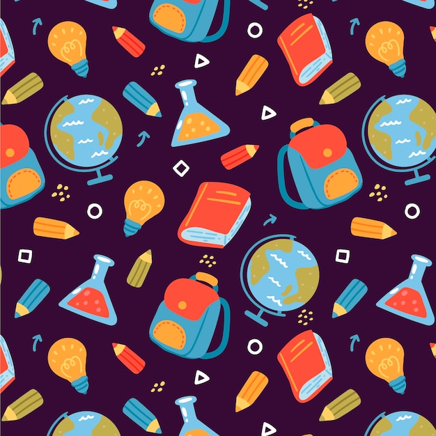 Flat back to school pattern design