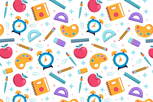 Flat back to school pattern design