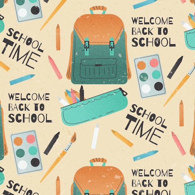 Flat back to school pattern design