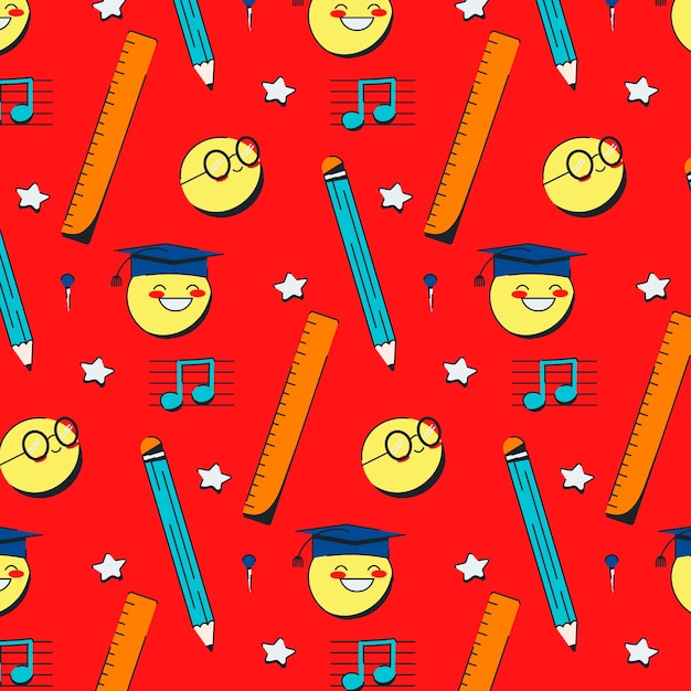 Flat back to school pattern design