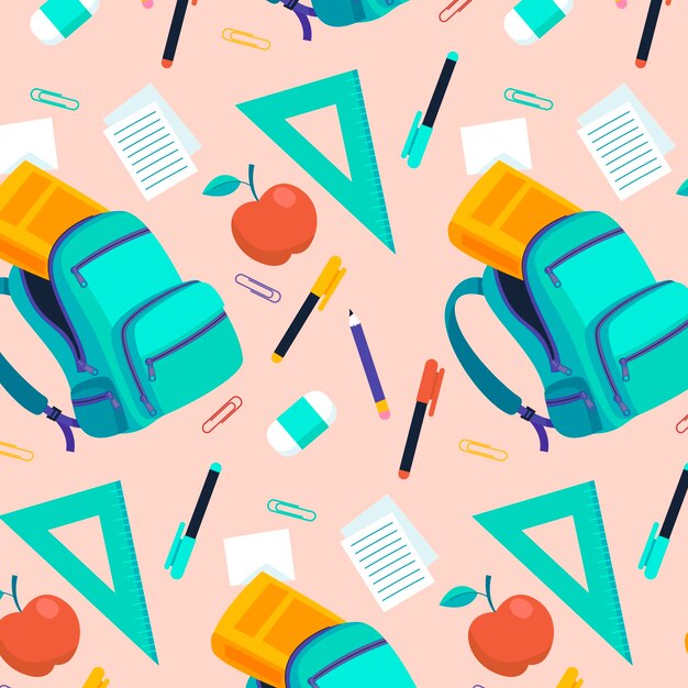 Flat back to school pattern design