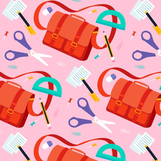 Flat back to school pattern design