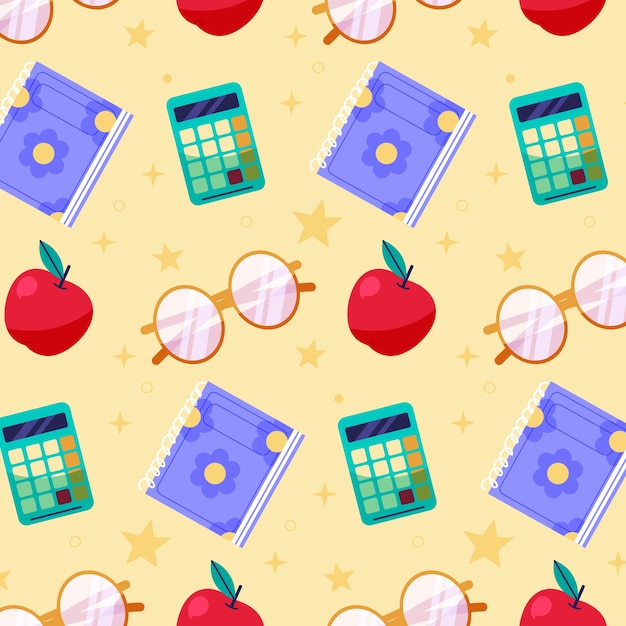 Flat back to school pattern design