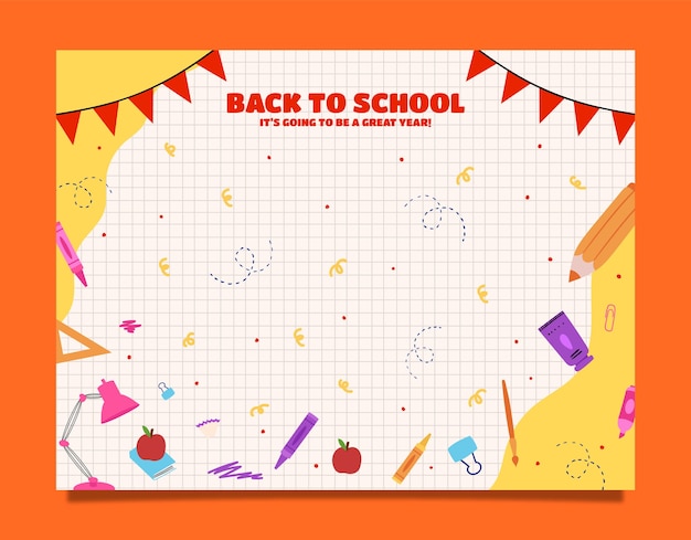 Flat back to school photocall template