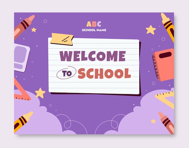 Flat back to school photocall template