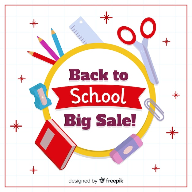 Flat back to school sales background