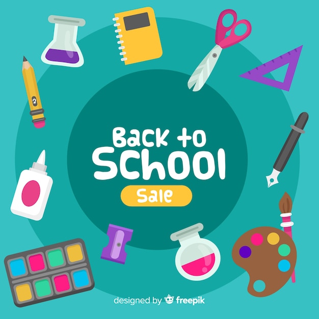 Flat back to school sales background