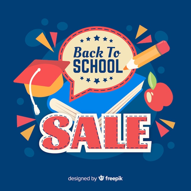 Flat back to school sales background