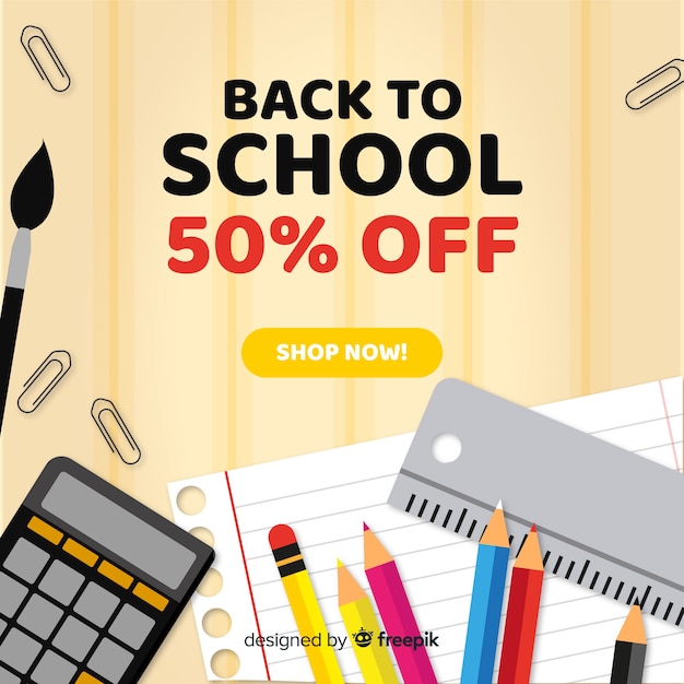 Free Vector flat back to school sales