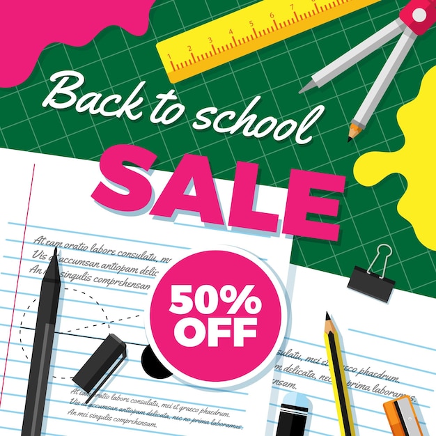 Free Vector flat back to school sales