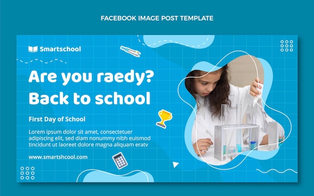 Free Vector flat back to school social media post template